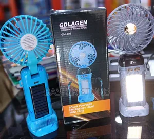 Solar Powered Emergency Light With a Built-in Mini Fan.