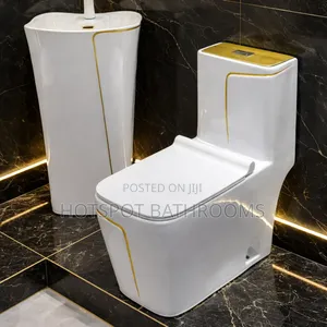 Hot Sale, Black Gold Luxury Toilet Set