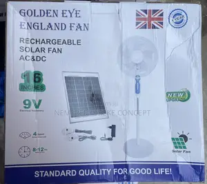 16 Inches Golden Eye England Solar Stand Fan