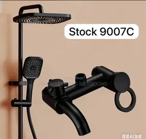 England Black Standing Shower Set Hot and Cold