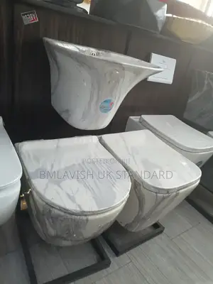 Marble Set of Wall Hung Water Closet With Washing Hand Basin
