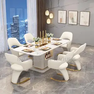 Modern Marble Dining Set (6-Seater Dining Table Set)