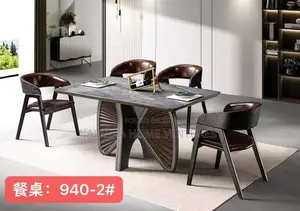 Designer Stone Dining Table + 4 Chairs