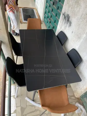 Black Sintered Stone Dining Set (6-Seater)