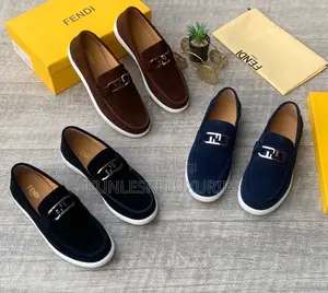 Original Fendi Roma Suede Loafers Shoes