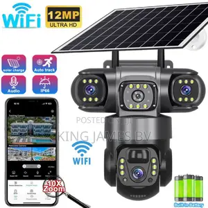 3 Face / 3 Lens Solar CCTV Camera