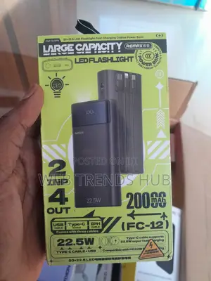Brand New Remax 20,000mah 22.5w Super Fast Charge Powerbank (Fc-12)
