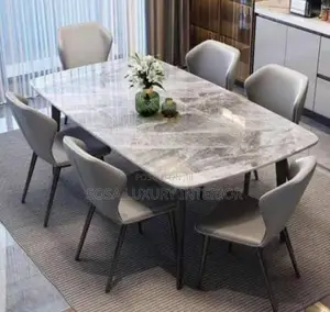 Elegant 6-Seater Marble Dining Table