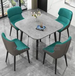 Exotic 4-Seater Marble Dining Table Set