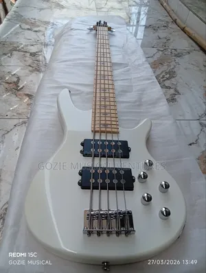 Ibanez Active Bass Guitar Five String White Colour and Any Colours
