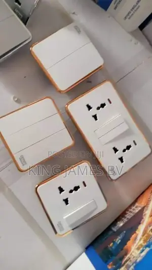 Gold Linen White Switches and Socket
