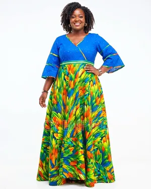 Authentic Ankara Lace Mix Dress