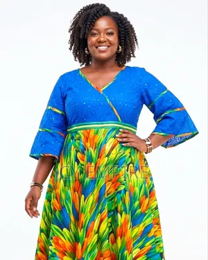 Authentic Ankara Lace Mix Dress