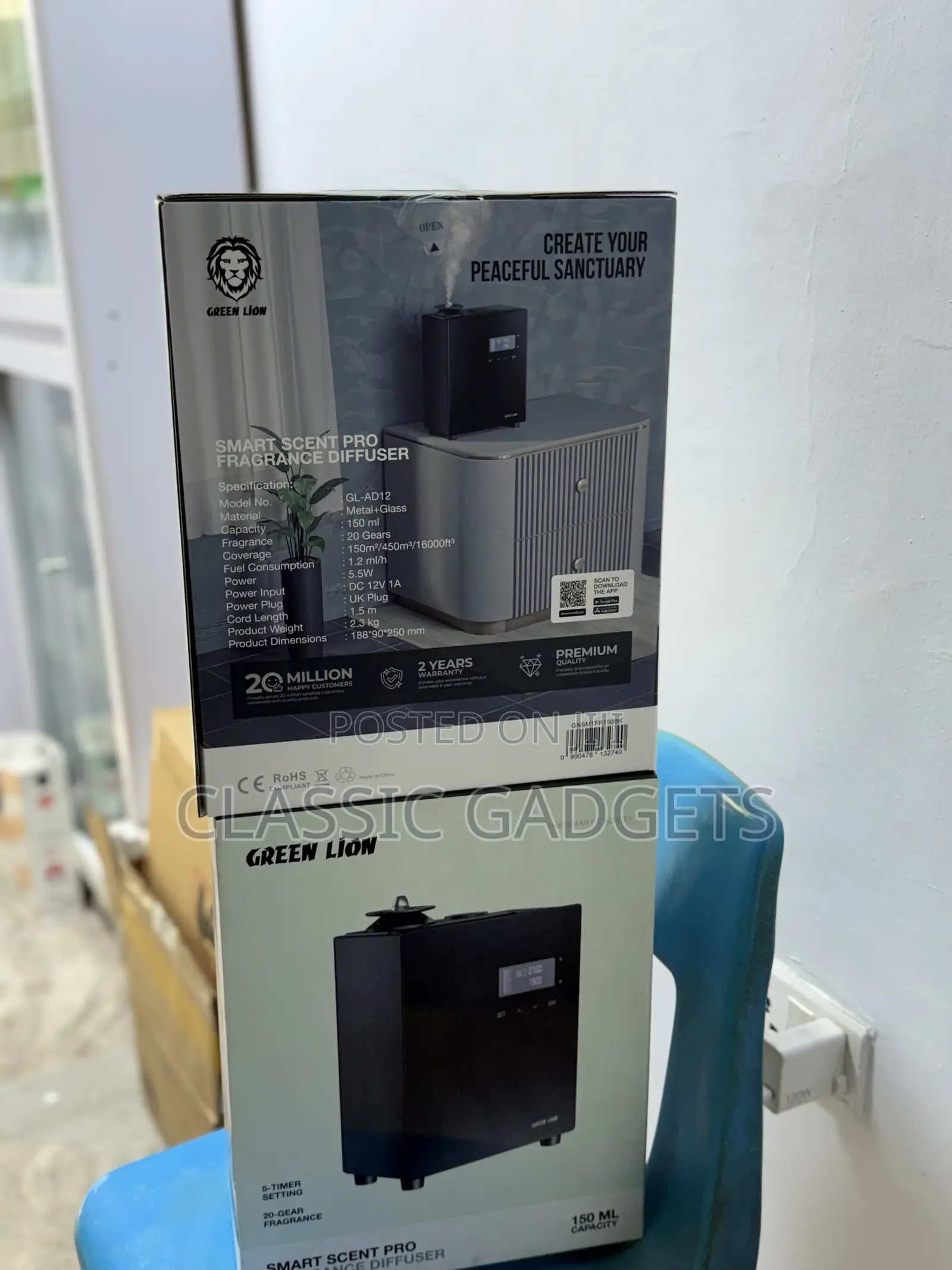 Green Lion Smart Scent Pro Aroma Diffuser - Black
