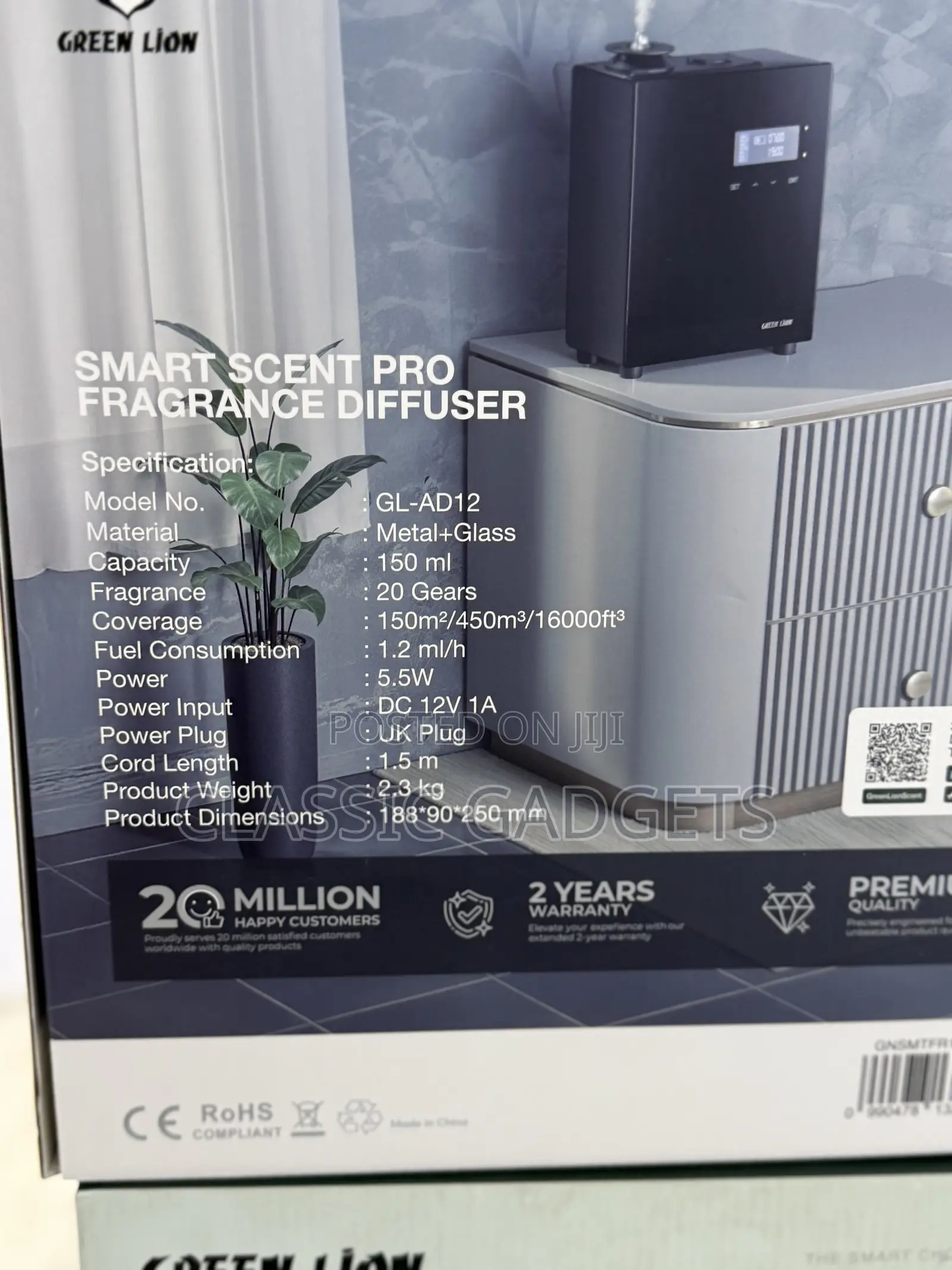 Green Lion Smart Scent Pro Aroma Diffuser - Black