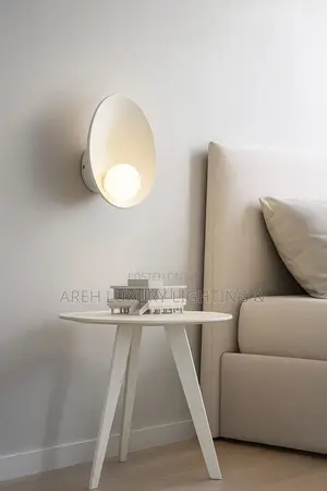Nordic Circular Wall Lamp Elegant Resin Shade Modern Bedroom