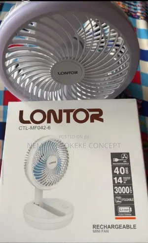 Lontor 6 Inches Mini Table Top Rechargeable Fan With Led Light