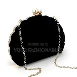 Elegant Velvet Shell Evening Clutch