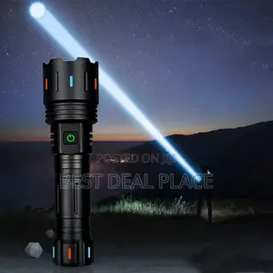 Super Bright Rechargeable Flashlight – 1500m Long Range + Power Bank