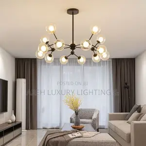 Modern Glass Ball Chandelier Led Ceiling Light Living Room