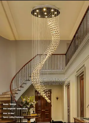 Stair Chandelier Rotating Light Luxury Fashion Long Chandelier
