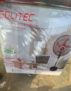 Solitec 18" Rechargeable Solar Stand Fan - Dual Charging Usb Port