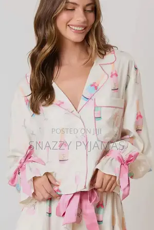 Tie-Knot Silky Pajamas Set