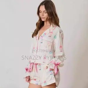Tie-Knot Silky Pajamas Set