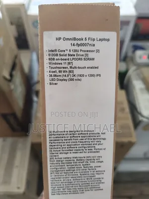 New Laptop HP OmniBook 5 Flip 8GB Intel Core i5 SSD 512GB