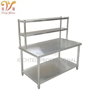 5ft Work Table With 2 Step Shelving