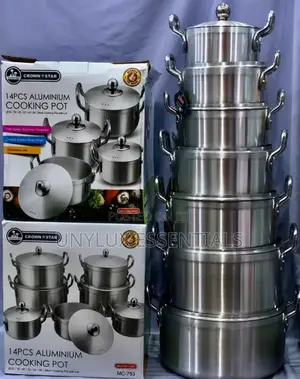 Crown Star 14-PCS Aluminum Cookware Set (16,18,20,22, 24,26,28cm)