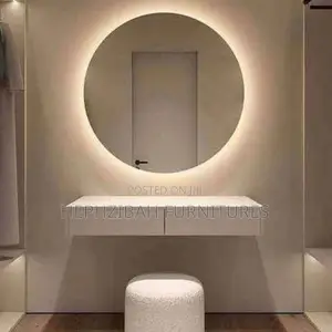 Modern With Dresser With Circle Mirror