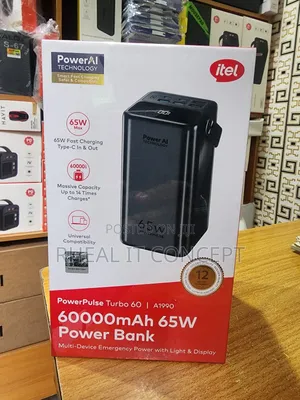Itel Power Bank 60,000mah 65w Phone/Type-C Laptop