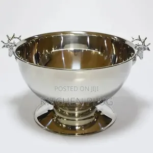 13l Stainless Wine Bowl Ice Bucket Deer Head Handles