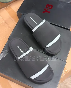 Original Quality Yohji Yamamoto Y-3 Unisex Slide Black With Black