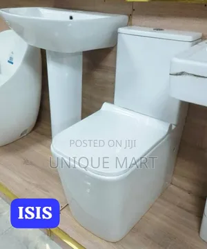 Complete Big Set Water Closet, Includes,Seat,Tank,Basin, and Pedestal