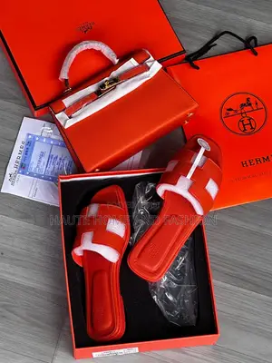 Hermes Handbag and Slippers Combo. 2 Piece