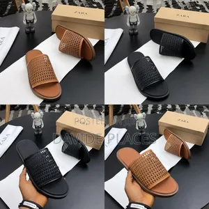 Original Quality Zara Slide Black and Brown