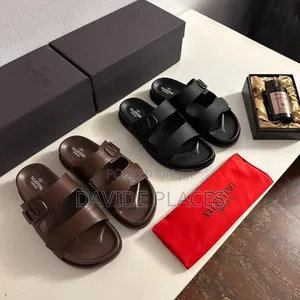 Ooriginal Quality Valentino Garavani Leather Slide Black, Brown