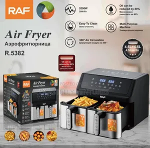 9litre (4.5l/4.5l) Double Door Large Capacity Raf Air Fryer Sd