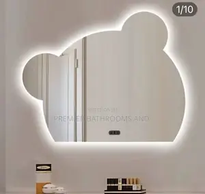 Teddy Bear Head Bathroom Mirror With Light