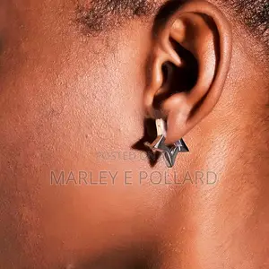 Steel Star Hoops Earrings Silver Hoop Earring