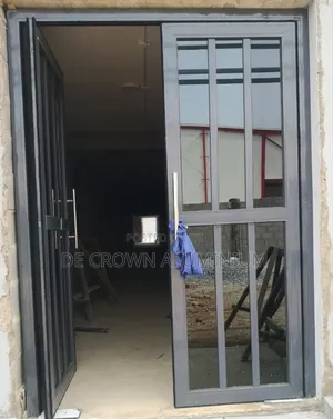 Luxury Aluminium Double Glass Door With Burglary Design – Strong