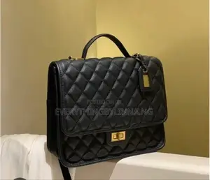 Classic Black Quilted Faux Leather Shoulder Hand Bag
