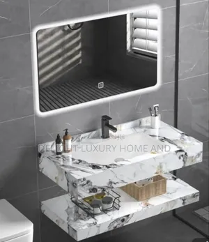 Marble Cabinet Strike White 80cm