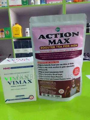 Vimax Capsules+Action Max Booster Tea for Men:For Erectile Dysfunction