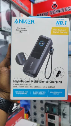 Anker Laptop Power Bank (, 165w, Built-in and Retractable Cables)