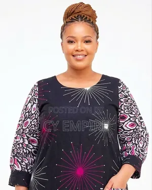 Knee Length Ankara Mix Dress