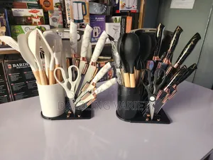 19pcs Silicone Spoon Set With Corrugated Knives for Non-Stick Cookware