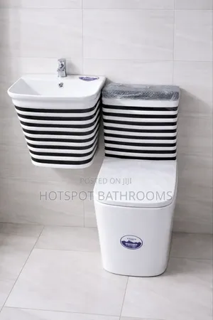 Elegant Black White Bathroom Set – Durable Modern